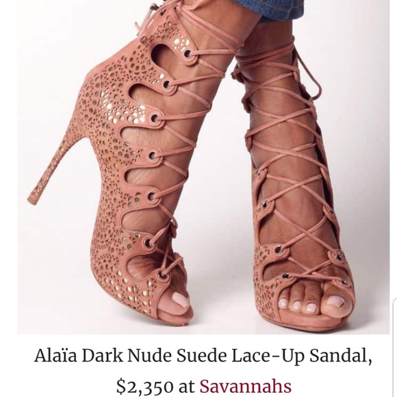 Alaia Shoes - Nwt alaia laser cut lace up sandals